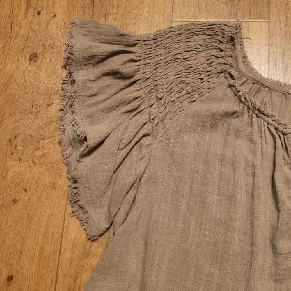 Free People Cotton Oversized Mini Dress Olive Size S